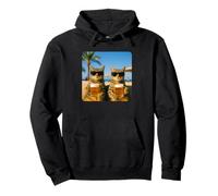 Beach Cats Drinking Beer Meme Funny Summer Waiter Bar Man Sweat à Capuche