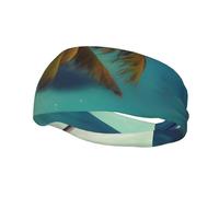 Beach Coconut Sunshine Bandeau de sport élégant anti-transpiration pour homme et femme Idéal pour le fitness, la course à pied et le yoga.