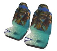 Beach Coconut Sunshine Dua Sarung JOK Mobil,*, Sarung JOK Mobil Depan, Cocok Untuk Sebagian Besar Mobil, SUV, Truk, Van, Dll.