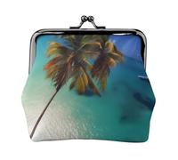 Beach Coconut Sunshine Petit porte-monnaie rectangulaire pour femme avec serrure à baiser, format de poche, mini porte-monnaie pour femme