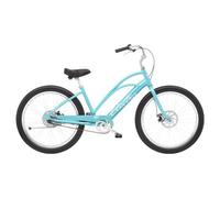 Beach cruiser electrique electra cruiser go step thru single speed 250 wh 26 bleu bora bora
