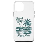 Beach Days Happy Place, coucher de soleil tropical rétro, palmier, océan Coque pour iPhone 12 mini