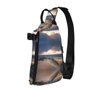Beach Dunes Rose Flower Diagonally Sling Bag, Crossbody Sling Sac à Dos Épaule Poitrine Sac pour Femmes Hommes, Voyage Randonnée Daypack
