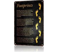 Beach Footprint Poem Aluminum Wall Sign 8 X 12 in