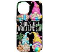 Beach Gnomes Just Wanna Have Sun for Girls Funny Summer Coque pour iPhone 14