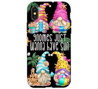 Beach Gnomes Just Wanna Have Sun for Girls Funny Summer Coque pour iPhone X/XS