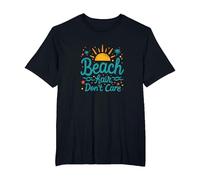 Beach Hair Don't Care Fun Pendant Les Vacances d'été T-Shirt, Homme Grandes Tailles, Noir, 5X Tall