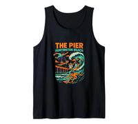 Beach Life The Pier Huntington Beach Vintage Mens Surf Up Débardeur