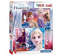 Clementoni Puzzle Disney Frozen 2 – 2×60 pièces – 4 ans+ – 27×19 cm – Elsa, Anna, Olaf