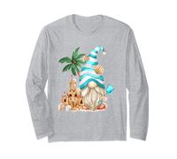 Beach Lover with Flip Flops and Sand Castle Funny GNOME Manche Longue