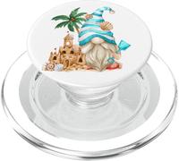 Beach Lover with Flip Flops and Sand Castle Funny GNOME PopSockets PopGrip pour MagSafe