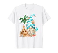Beach Lover with Flip Flops and Sand Castle Funny GNOME T-Shirt
