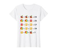 Beach Maths Casse-tête Casse-tête sur Les Formes Blanches Mania T-Shirt Graphique avec Valeur, Femme, Blanc, M