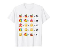 Beach Maths Casse-tête Casse-tête sur Les Formes Blanches Mania T-Shirt Graphique avec Valeur, Homme, Blanc, XL