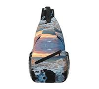 Beach Maui Hawaii Sunset Clouds Sac à bandoulière unisexe avec plusieurs poches, grande capacité, polyester durable, sangle réglable pour les trajets quotidiens et les voyages