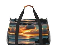 Beach Maui Hawaii Sunset Sea Waves Clouds Hand Travel Bag - Grand sac fourre-tout réutilisable, parfait pour les activités de plein air, le sport, le camping et les courses, noir, One Size