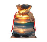 Beach Maui Hawaii Sunset Sea Waves Clouds Print Gift Decor Sacs à cordon Réutilisables Polyvalents Fêtes Cadeau
