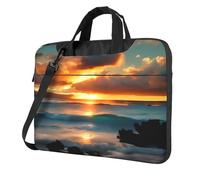 Beach Maui Hawaii Sunset Sea Waves Clouds Print Polyvalent Sac pour ordinateur portable élégant avec bandoulière, Noir , 14 inch