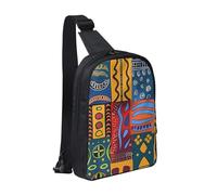 Beach Maui Hawaii Sunset Sea Waves Clouds Print Sling Bag with Dual Zipper Pockets Adjustable Strap Lightweight Shoulder Bag for Travel Running Cycling, Motif national africain., Taille unique