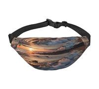 Beach Maui Hawaii Sunset Sea Waves Clouds Sac banane pour homme et femme Sac banane tendance Sac de poitrine réglable Noir Taille unique, Noir , Taille unique