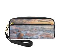 Beach Maui Hawaii Sunset Sea Waves Clouds Trousse de maquillage en cuir PU pour voyage, salle de bain, cosmétiques, Plage Maui Hawaii Sunset Sea Waves Clouds, One Size, Organiseur de sac