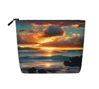 Beach Maui Hawaii Sunset Sea Waves Clouds Trousse de toilette de voyage polyvalente Parfaite pour un usage quotidien et les voyages d'affaires, Noir , Taille unique, Trousse de toilette