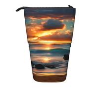 Beach Maui Hawaii Sunset Sea Waves Clouds Vertical Retractable Pencil Case Papeterie Box Adult Office Organizer Box