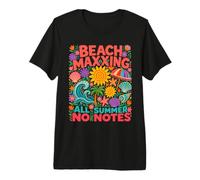 Beach Maxxing Summer Gen Z Slang Meme Funny T-Shirt Haut de Gamme