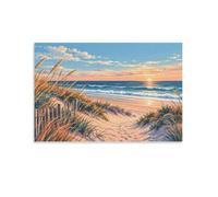 Beach Minimalist Art Tableau Sur Toile, Décoration Murale Salon | Pour bureau, toile décorative apporte une solution murale simple sans modifier la disposition des meubles