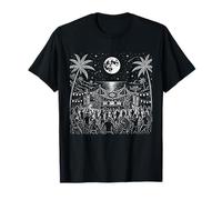 Beach Moon Rave Party DJ Musique Old Skool Raving T-Shirt