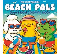 Beach Pals: Summer Coloring Book for Adults and Kids, Bold and Easy for Relaxation and Stress Relief