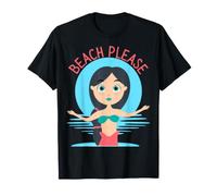 Beach Please Funny Sarcastic Mermaid Women Sirènes Girls T-Shirt