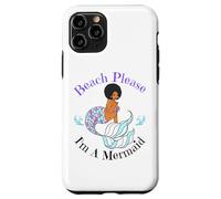 Beach Please I'm A Mermaid Sirènes Noires Amusantes pour Femmes et Filles Coque pour iPhone 11 Pro