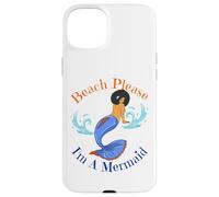 Beach Please I'm A Mermaid Sirènes Noires Amusantes pour Femmes et Filles Coque pour iPhone 15 Plus