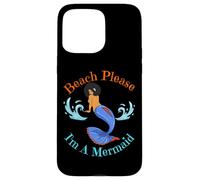 Beach Please I'm A Mermaid Sirènes Noires Amusantes pour Femmes et Filles Coque pour iPhone 15 Pro Max