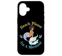 Beach Please I'm A Mermaid Sirènes Noires Amusantes pour Femmes et Filles Coque pour iPhone 16
