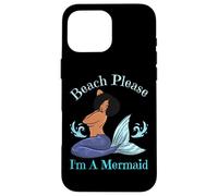 Beach Please I'm A Mermaid Sirènes Noires Amusantes pour Femmes et Filles Coque pour iPhone 16 Pro Max