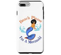 Beach Please I'm A Mermaid Sirènes Noires Amusantes pour Femmes et Filles Coque pour iPhone 7 Plus/8 Plus