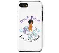 Beach Please I'm A Mermaid Sirènes Noires Amusantes pour Femmes et Filles Coque pour iPhone SE (2020) / 7/8