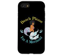 Beach Please I'm A Mermaid Sirènes Noires Amusantes pour Femmes et Filles Coque pour iPhone SE (2020) / 7/8