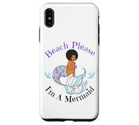 Beach Please I'm A Mermaid Sirènes Noires Amusantes pour Femmes et Filles Coque pour iPhone XS Max