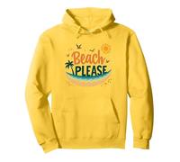 Beach Please: Tropical Summer Vibes Graphic, hawaïens Sweat à Capuche, Unisexe pour Adultes, Citron, XL