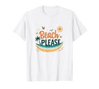 Beach Please: Tropical Summer Vibes Graphic, hawaïens T-Shirt, Homme, Blanc, L