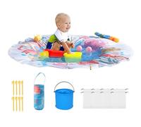 Beach Pool for - Polyester Fiber PU3000 Waterproof 1.4x1. 55.12 inch Round | Paddling Pool Portable Water Play Mat with Bucket and Accessories | Kids Outdoor Summer