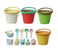 Beach Sand Toys, Travel Digging Set, 7.87x7.87 inches Folding Fruit Bucket Game, Colorful Lightweight Design, Creative Play Tools for Kids Ages 3+ Backyard Camping Pool Vacation