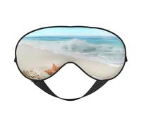 Beach Shell Étoile de mer Imprimé Masque Doux pour les Yeux - Ombre Nuit Elastique, Bandeau Anti-Lumière pour les Yeux pour Avion, Yoga, Voyage