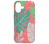 Beach Summer Tree Tropical Green and Pink Palm Leaves Design Coque pour iPhone 17