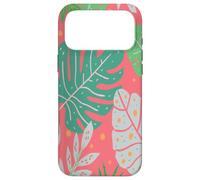 Beach Summer Tree Tropical Green and Pink Palm Leaves Design Coque pour iPhone 17 Pro Max