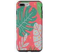 Beach Summer Tree Tropical Green and Pink Palm Leaves Design Coque pour iPhone 7 Plus/8 Plus