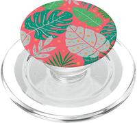 Beach Summer Tree Tropical Green and Pink Palm Leaves Design PopSockets PopGrip pour MagSafe